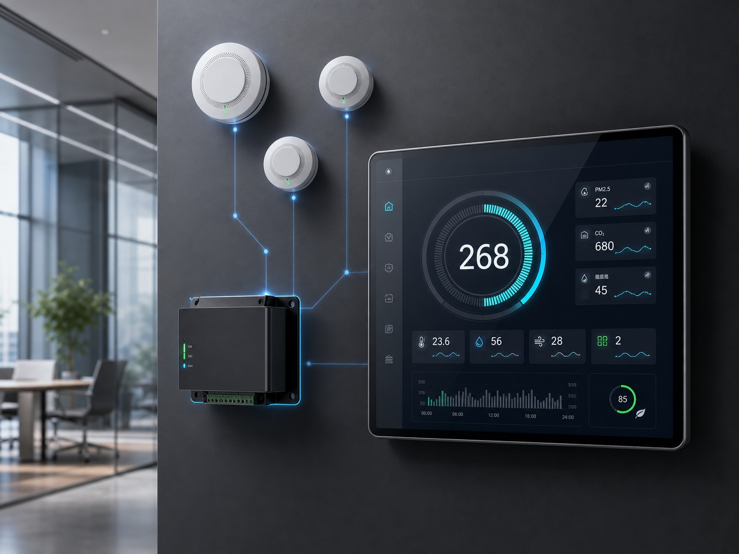 Indoor air quality system monitoring concept